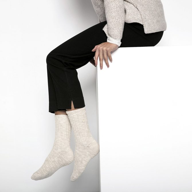 Cotton Slub Women Cotton/Polyamide/Elastane Beige/White - Image 3