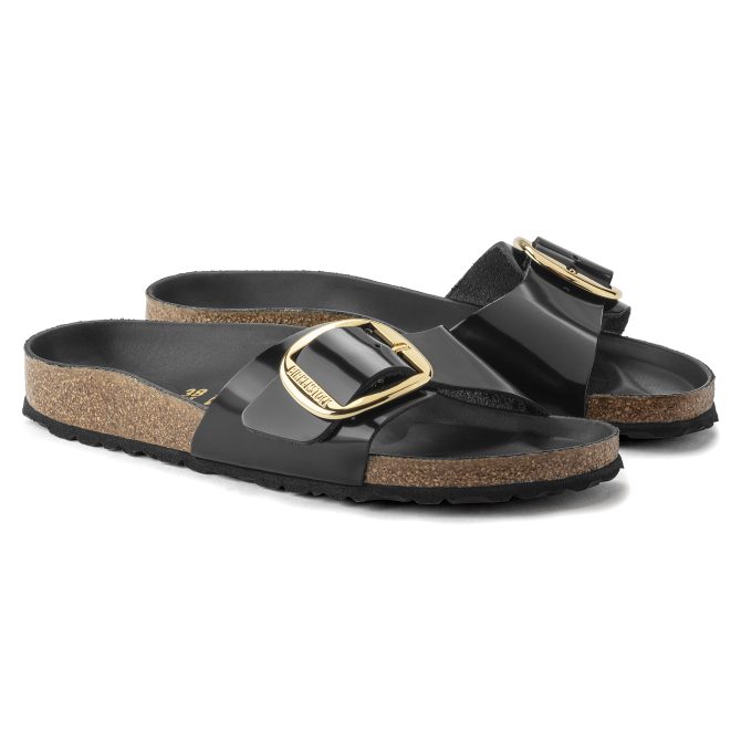 Madrid Big Buckle Natural Leather Patent - Image 6