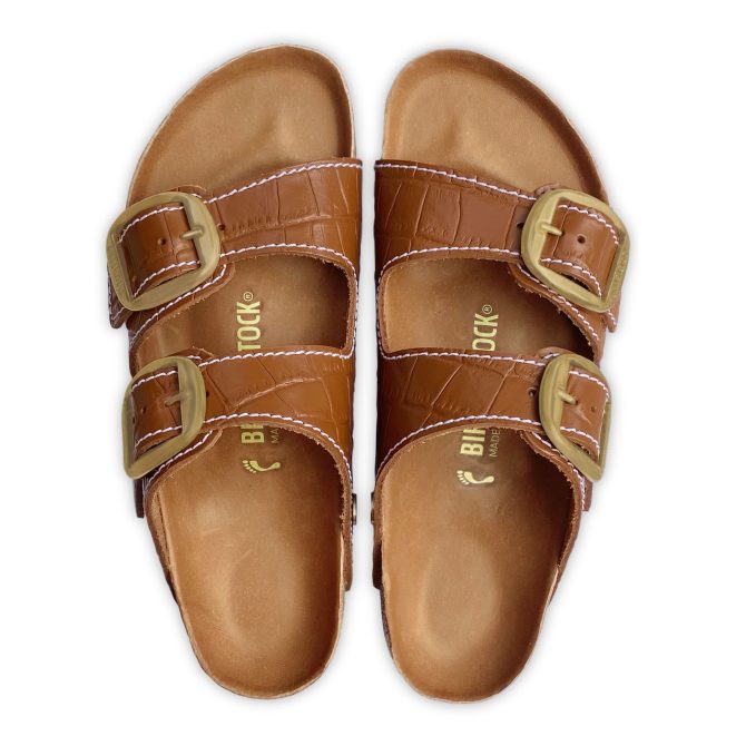 Arizona Big Buckle Embossed Leather Cognac - Image 3