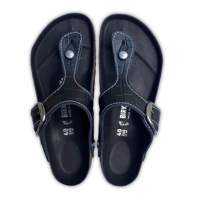 Gizeh Big Buckle Natural Leather Patent Black - Image 3