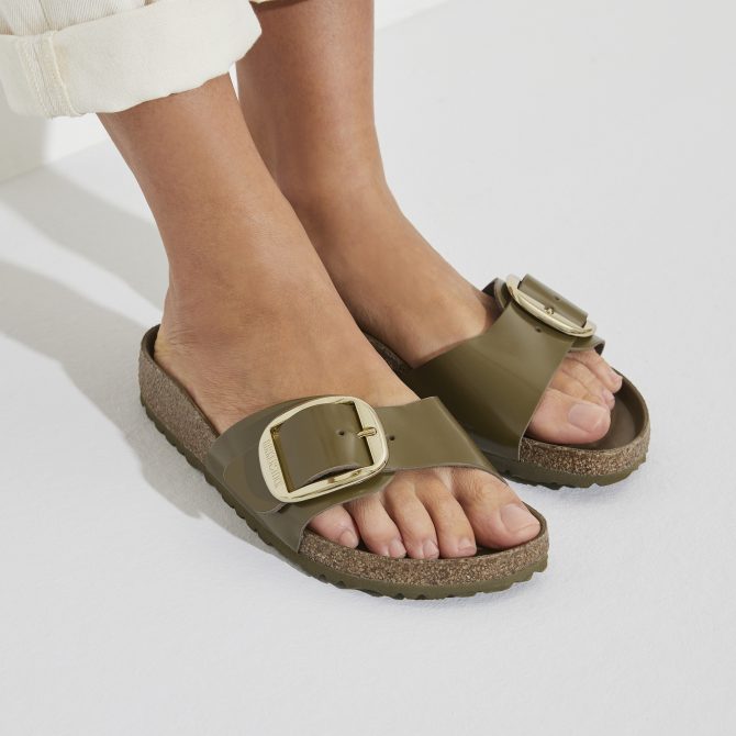 Madrid Big Buckle Natural Leather Patent - Image 3