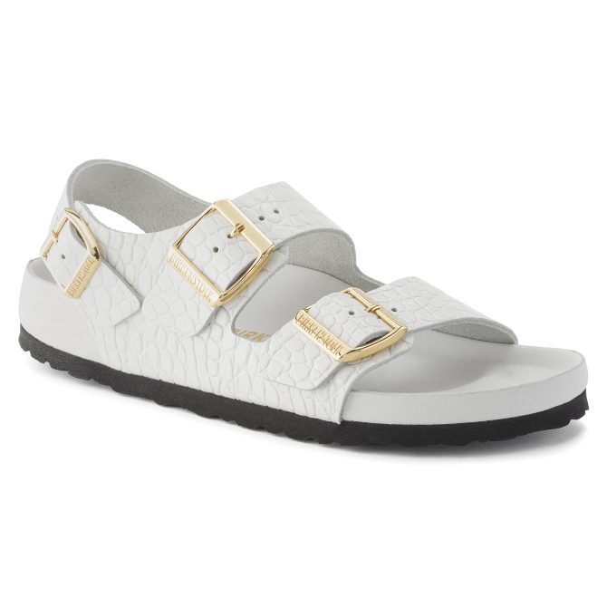 Milano Rivet Logo Embossed Natural Leather