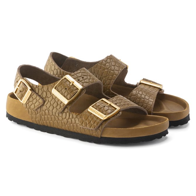 Milano Rivet Logo Embossed Natural Leather - Image 6
