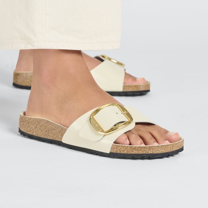 Madrid Big Buckle Natural Leather Patent - Image 3