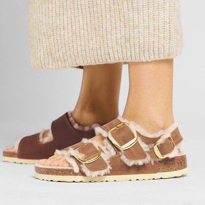 Milano Big Buckle Shearling Oiled Leather - Image 3
