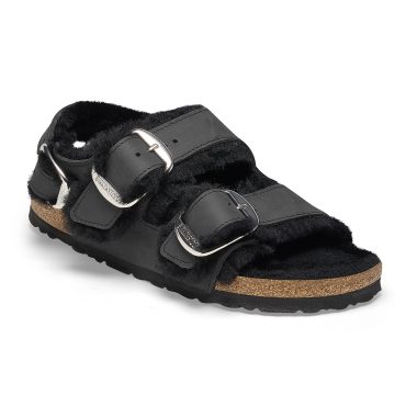Milano Big Buckle Shearling Oiled Leather