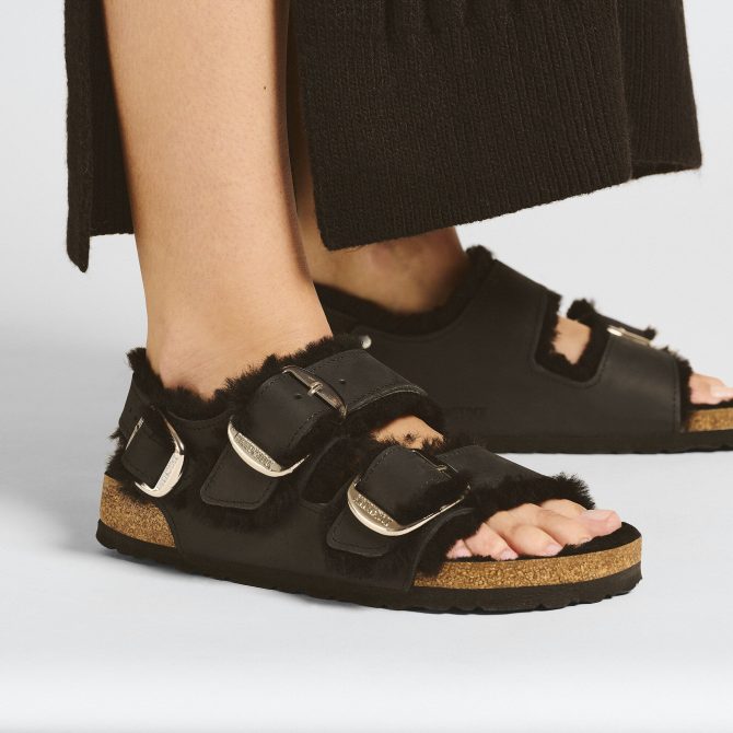 Milano Big Buckle Shearling Oiled Leather - Image 3