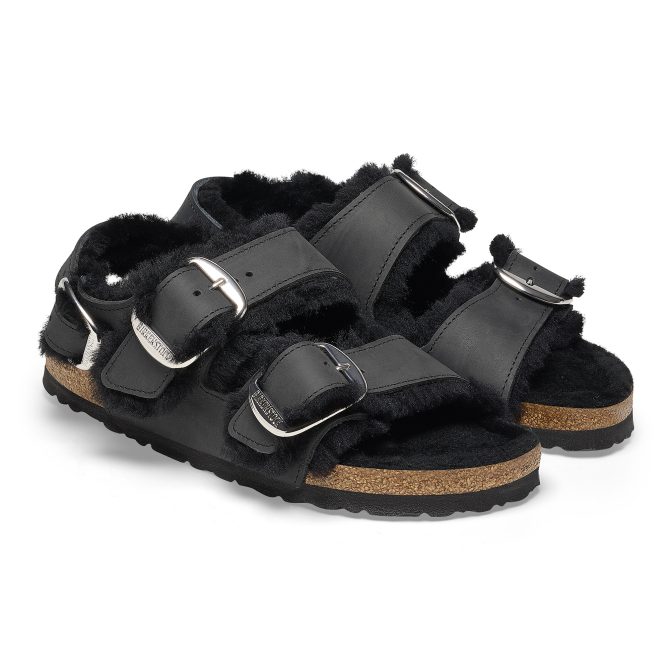 Milano Big Buckle Shearling Oiled Leather - Image 6