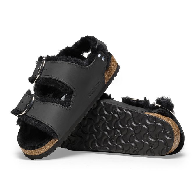 Milano Big Buckle Shearling Oiled Leather - Image 4