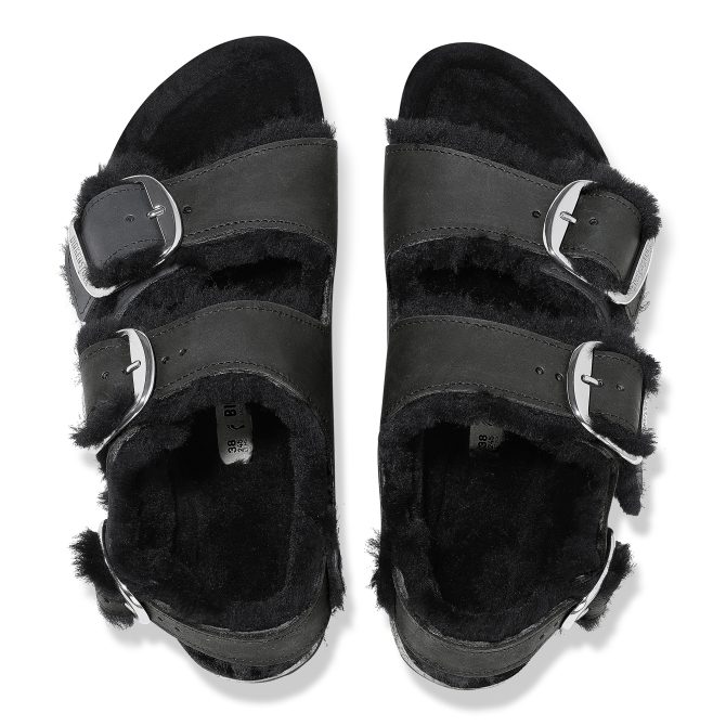 Milano Big Buckle Shearling Oiled Leather - Image 5