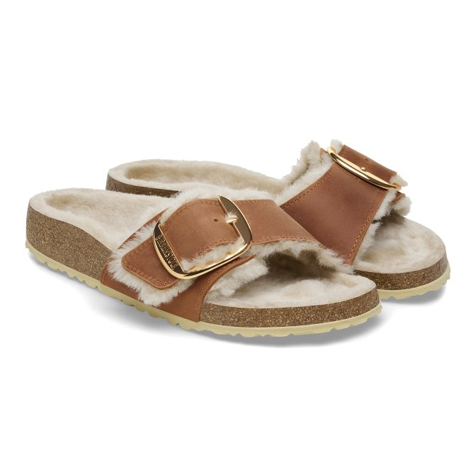 Madrid Big Buckle Shearling Oiled Leather - Image 4