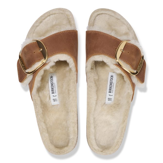 Madrid Big Buckle Shearling Oiled Leather - Image 3